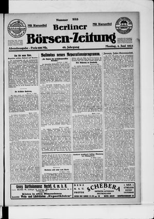 Berliner Börsen-Zeitung vom 04.06.1923