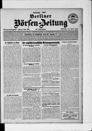 Berliner Börsen-Zeitung vom 15.06.1923