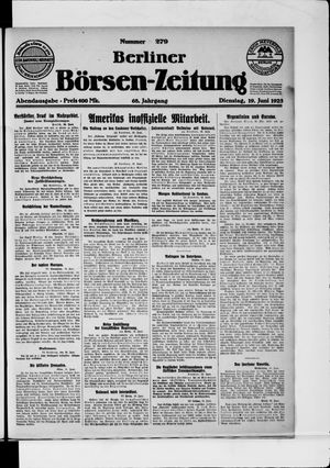 Berliner Börsen-Zeitung vom 19.06.1923