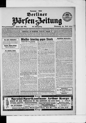 Berliner Börsen-Zeitung vom 26.06.1923