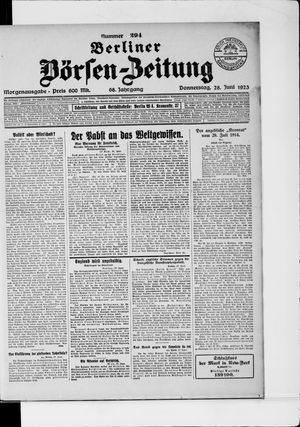 Berliner Börsen-Zeitung vom 28.06.1923