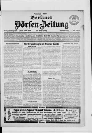 Berliner Börsen-Zeitung on Jul 5, 1923
