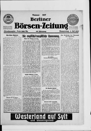 Berliner Börsen-Zeitung on Jul 5, 1923