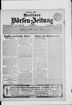 Berliner Börsen-Zeitung vom 07.07.1923