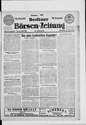 Berliner Börsen-Zeitung vom 09.07.1923