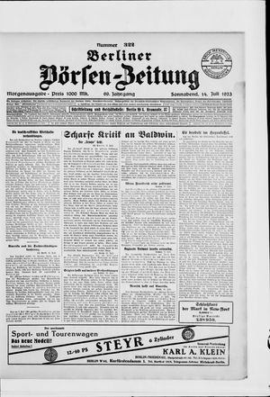 Berliner Börsen-Zeitung vom 14.07.1923