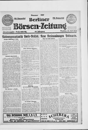 Berliner Börsen-Zeitung vom 23.07.1923