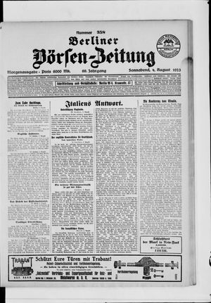 Berliner Börsen-Zeitung vom 04.08.1923