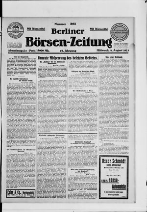 Berliner Börsen-Zeitung vom 08.08.1923