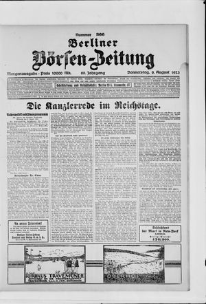 Berliner Börsen-Zeitung vom 09.08.1923