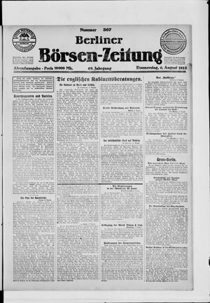 Berliner Börsen-Zeitung vom 09.08.1923