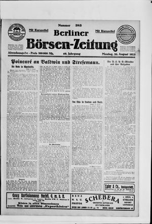 Berliner Börsen-Zeitung vom 20.08.1923