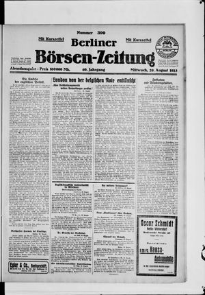 Berliner Börsen-Zeitung on Aug 29, 1923