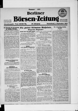 Berliner Börsen-Zeitung vom 01.09.1923