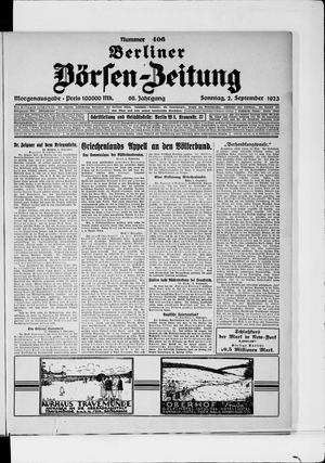 Berliner Börsen-Zeitung vom 02.09.1923