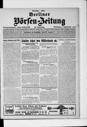 Berliner Börsen-Zeitung vom 04.09.1923