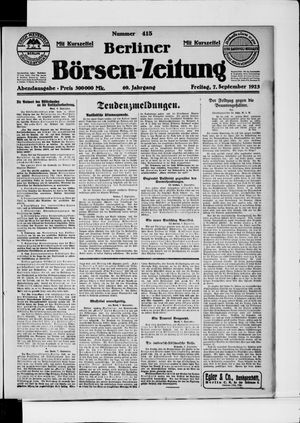 Berliner Börsen-Zeitung vom 07.09.1923