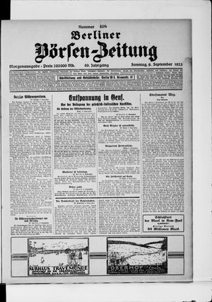 Berliner Börsen-Zeitung vom 09.09.1923