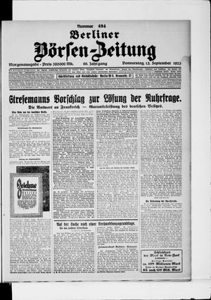 Berliner Börsen-Zeitung vom 13.09.1923