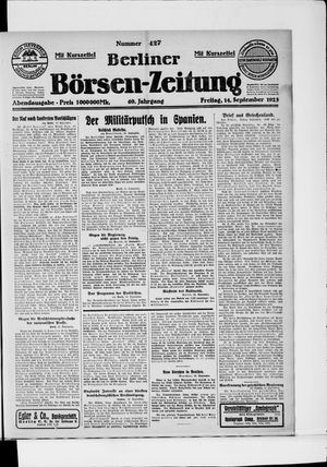 Berliner Börsen-Zeitung vom 14.09.1923