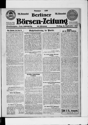 Berliner Börsen-Zeitung vom 21.09.1923