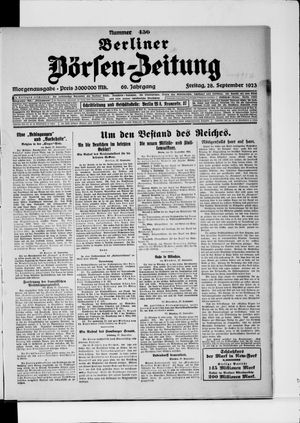 Berliner Börsen-Zeitung on Sep 28, 1923
