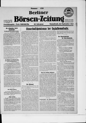 Berliner Börsen-Zeitung vom 29.09.1923