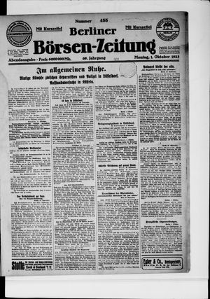 Berliner Börsen-Zeitung vom 01.10.1923