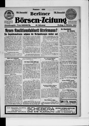 Berliner Börsen-Zeitung vom 05.10.1923