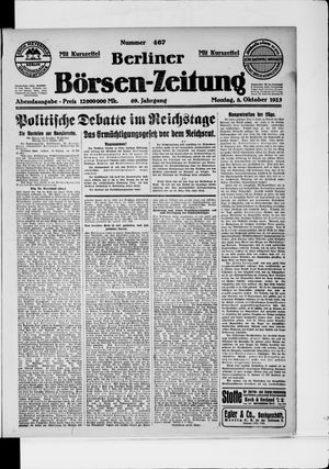 Berliner Börsen-Zeitung vom 08.10.1923