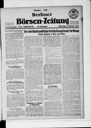 Berliner Börsen-Zeitung vom 09.10.1923