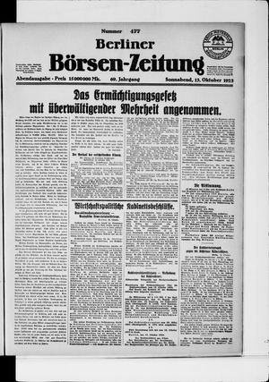 Berliner Börsen-Zeitung vom 13.10.1923