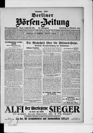 Berliner Börsen-Zeitung vom 14.10.1923