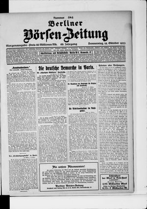 Berliner Börsen-Zeitung on Oct 18, 1923