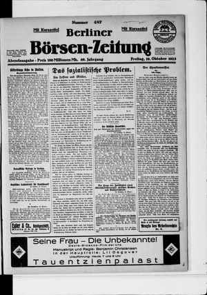 Berliner Börsen-Zeitung vom 19.10.1923