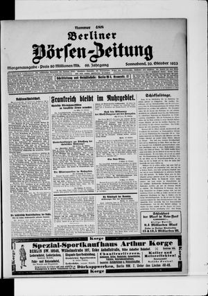 Berliner Börsen-Zeitung vom 20.10.1923