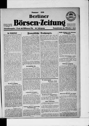 Berliner Börsen-Zeitung vom 20.10.1923