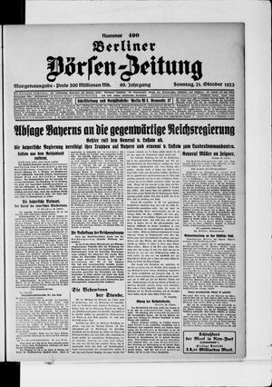 Berliner Börsen-Zeitung vom 21.10.1923