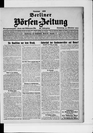 Berliner Börsen-Zeitung vom 23.10.1923