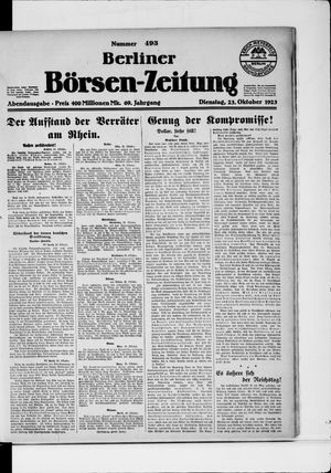 Berliner Börsen-Zeitung vom 23.10.1923