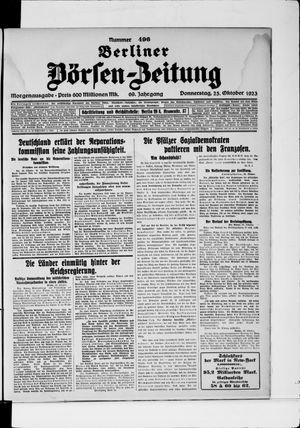 Berliner Börsen-Zeitung vom 25.10.1923