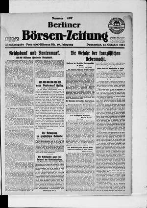 Berliner Börsen-Zeitung vom 25.10.1923