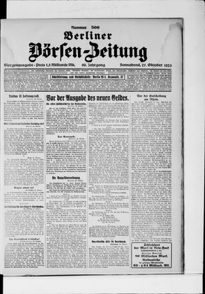 Berliner Börsen-Zeitung vom 27.10.1923