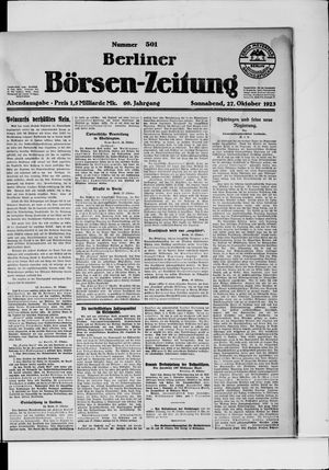 Berliner Börsen-Zeitung vom 27.10.1923