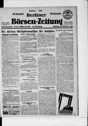 Berliner Börsen-Zeitung vom 29.10.1923