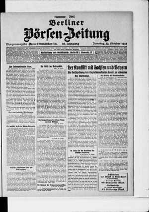 Berliner Börsen-Zeitung vom 30.10.1923