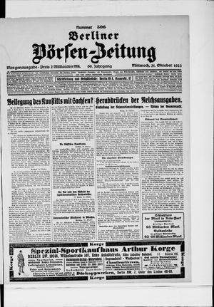 Berliner Börsen-Zeitung vom 31.10.1923