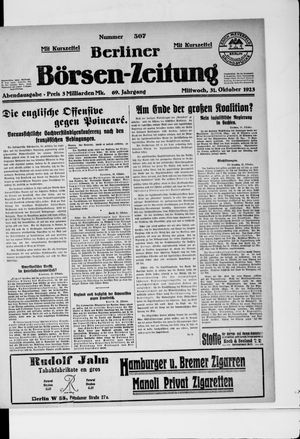 Berliner Börsen-Zeitung vom 31.10.1923