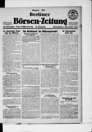 Berliner Börsen-Zeitung vom 03.11.1923