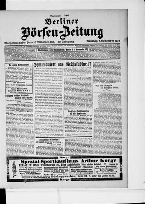 Berliner Börsen-Zeitung vom 06.11.1923